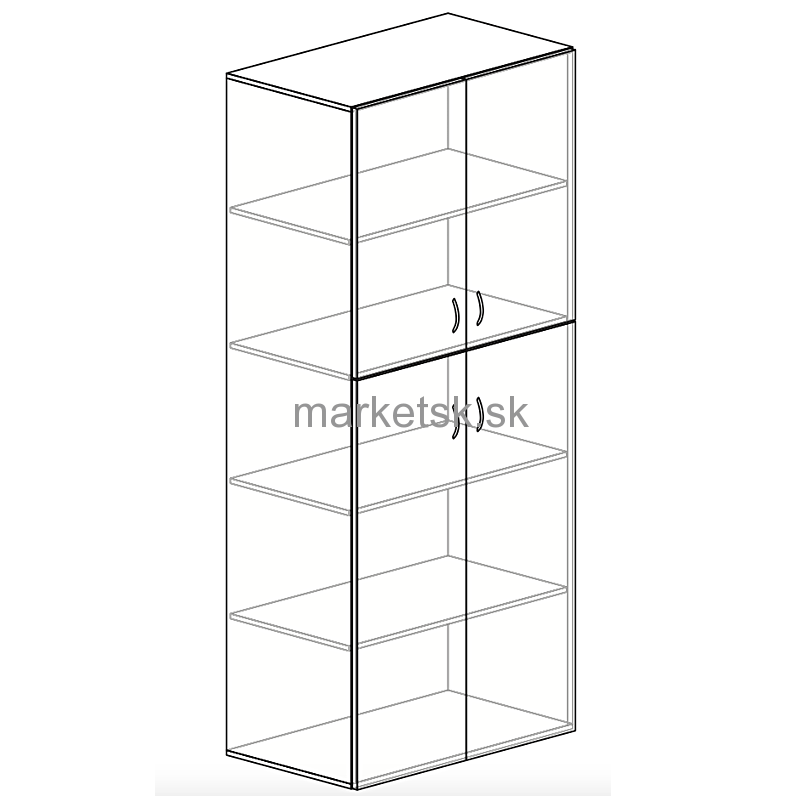 Kancelárska skriňa M507 - 80 x 178 x 47 cm